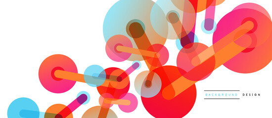 Line points connections geometric abstract background. Circles connected by lines. Trendy techno business template for wallpaper, banner, background or landing