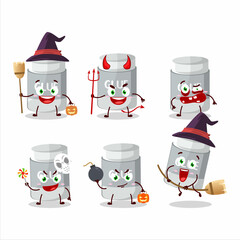 Wall Mural - Halloween expression emoticons with cartoon character of glue stick