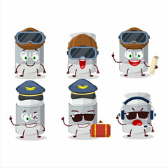 Sticker - Pilot cartoon mascot glue stick with glasses