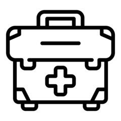 Poster - First aid kit icon outline vector. Emergency box. Health case