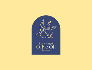 Poster - olive oil label design vector illustration 