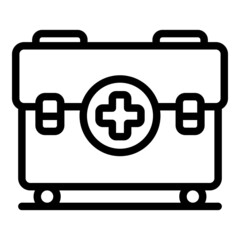 Poster - Medical box icon outline vector. First aid kit. Suitcase health