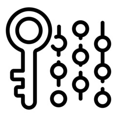 Poster - Digital key icon outline vector. Business data. Economic research