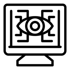Poster - Digital eye search icon outline vector. Economic result. Stock report