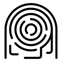 Poster - Fingerprint security icon outline vector. Data result. Glass finance