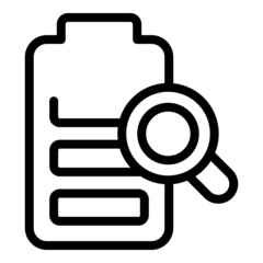 Poster - Battery overview icon outline vector. Data result. Economic glass