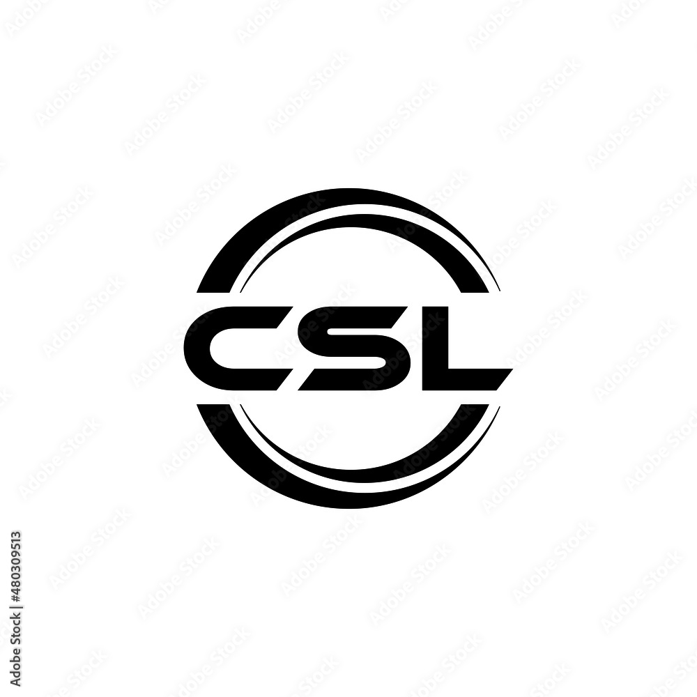 Stock-Vektorgrafik „CSL letter logo design with white background in ...