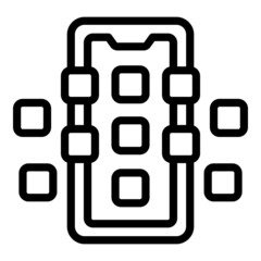 Poster - Internet phone app icon outline vector. Screen data. Finger screen
