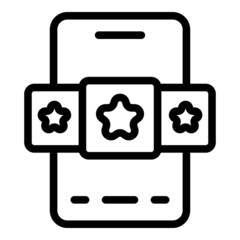 Poster - Phone app rating icon outline vector. Finger screen. Smartphone data