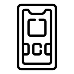 Poster - Online phone app icon outline vector. Screen element. Media ui