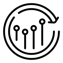 Poster - Restart phone app icon outline vector. Mobile download. Click tick