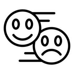Poster - Emoji phone app icon outline vector. Screen element. Media data