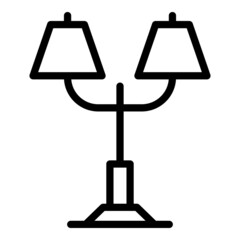 Poster - Furniture lamp icon outline vector. Light stand. Modern lamp