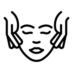 Wall Mural - Care facial massage icon outline vector. Face skin. Spa treatment