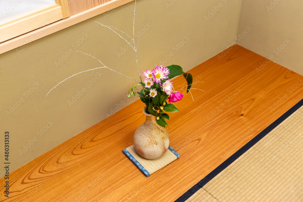 D壁前 【ビンテージ】竹製 二重切 花器 二段根付 華道具 生け花