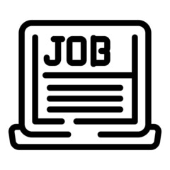 Poster - Laptop vacancy job icon outline vector. Hr team. Post candidate