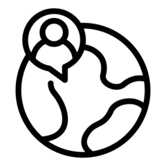 Poster - Global vacant job icon outline vector. Team post. Recruit chair