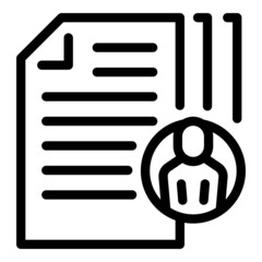 Poster - Office cv icon outline vector. Vacancy job. Team post