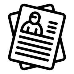 Poster - Interview cv icon outline vector. Hiring team. Chair company
