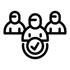 Poster - Career post icon outline vector. Job team. Poster interview