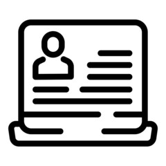 Poster - Worker laptop icon outline vector. Hiring team. Vacant chair
