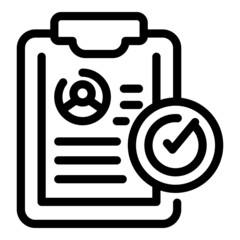 Poster - Cv clipboard icon outline vector. Hiring team. Recruit chair