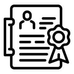 Poster - Cv diploma icon outline vector. Hiring team. Recruit chair