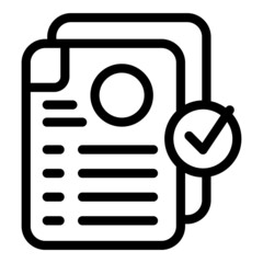 Poster - approved paper icon outline vector. hire offer. vacancy job