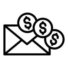 Wall Mural - Mail help icon outline vector. Social money. Investor people