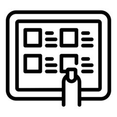 Poster - Tablet online store icon outline vector. Sale buy. Web business