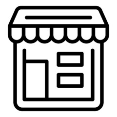 Poster - Online store business icon outline vector. Web retail. Money phone
