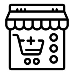 Poster - Online cart shop icon outline vector. Mobile retail. Web internet