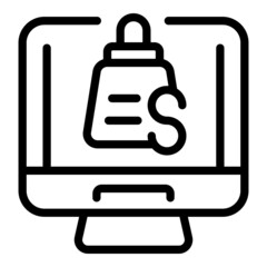 Poster - Store online bag icon outline vector. Shop sale. Cart mobile