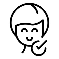 Poster - Approved avatar icon outline vector. New login. Register user