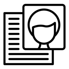 Poster - User photo icon outline vector. Online login. Internet people