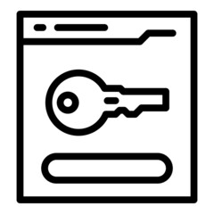 Poster - Online web key icon outline vector. User login. Form order