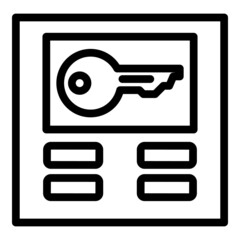 Poster - Key form icon outline vector. User online. Paper internet