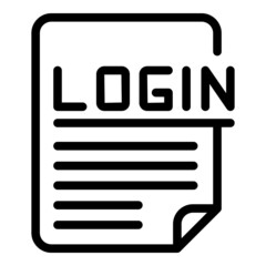 Poster - Login paper icon outline vector. Company form. Online web