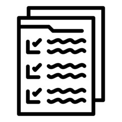 Canvas Print - Last user document icon outline vector. Fill online form. Register user
