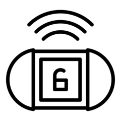 Poster - Car alarm sensor icon outline vector. Auto system. Remote chain