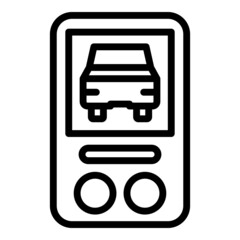 Poster - Phone car alarm icon outline vector. Auto system. Remote control