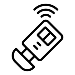 Poster - Audio car alarm icon outline vector. Key system. Auto remote