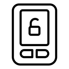 Poster - Car alarm display icon outline vector. Hand key. System auto