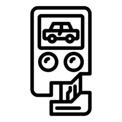 Poster - Smart car digital key icon outline vector. Car remote. Control auto