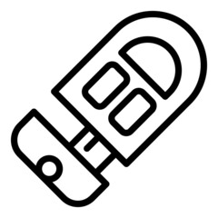 Poster - Unlock car key icon outline vector. Alarm system. Chain control