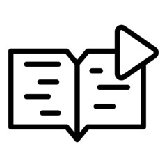 Poster - Online book study icon outline vector. Digital education. People read