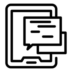 Poster - Online book chat icon outline vector. Digital study. People read