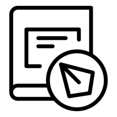 Poster - Click digital book icon outline vector. Study library. Online read