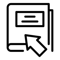 Poster - Find digital book icon outline vector. Study education. Read school
