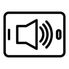 Poster - Audio book icon outline vector. Online study. Mobile media